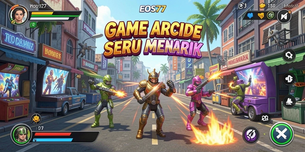 Tangkapan layar utama EOS77 menampilkan gameplay seru dan menantang.