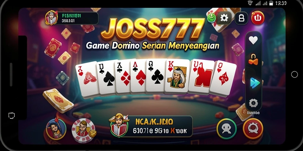 Tampilan gameplay seru JOSS777 dalam permainan Domino.