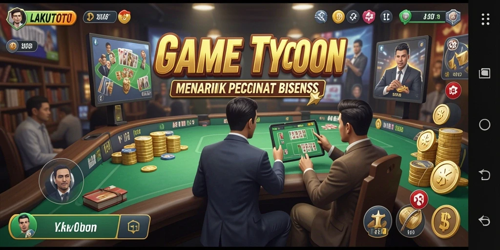 Tampilan gameplay LAKUTOTO yang menawan dengan elemen Tycoon yang mendebarkan.