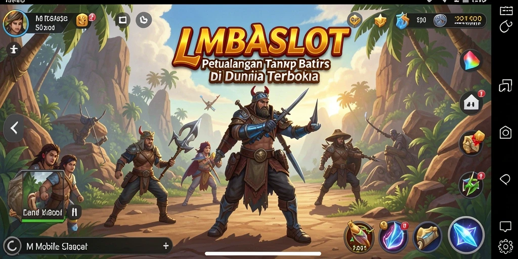 Screenshot gameplay LMBASLOT menampilkan petualangan seru di dunia terbuka.