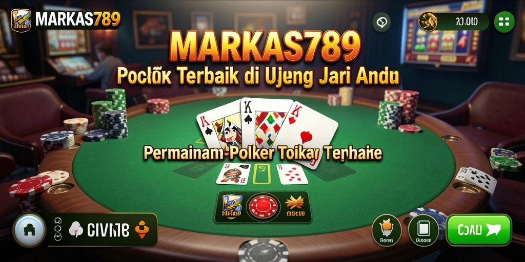 Tampilan gameplay MARKAS789 yang dinamis dan menarik di meja poker.