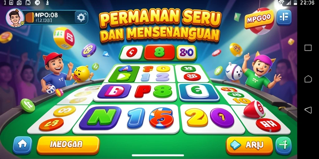 Tampilan gameplay seru dalam aplikasi Bingo MPO08.