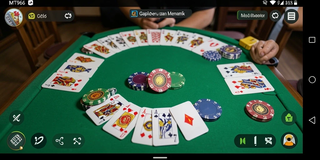 Screenshot menunjukkan gameplay seru Gaple di MT966.