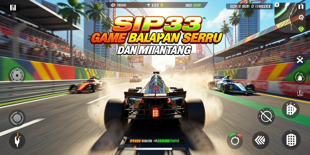 Tampilan gameplay balapan yang seru dan menantang di SIP33.