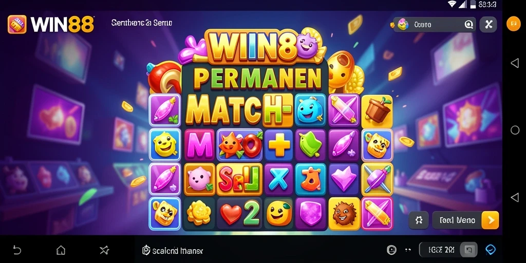 Tampilan gameplay WIN88 yang menarik dalam permainan Match-3.