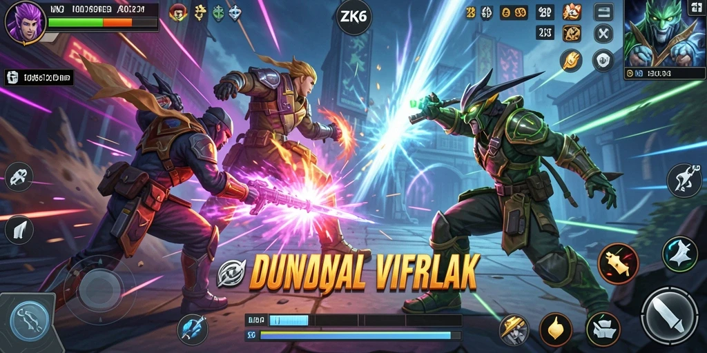 Gameplay ZK6 yang seru dan mendebarkan dalam pertarungan Fighting.